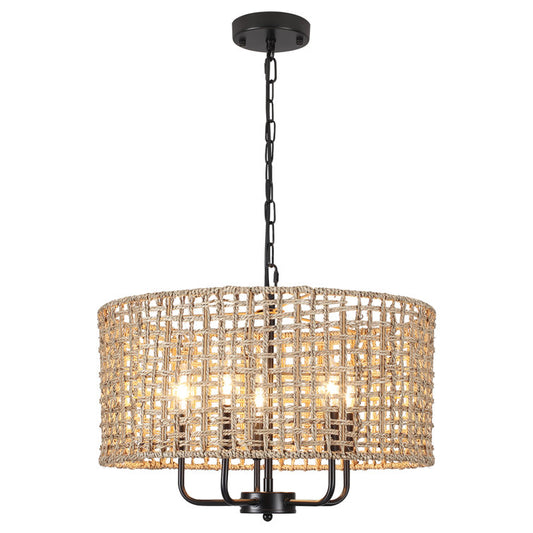 5 - Light Dimmable Drum Chandelier